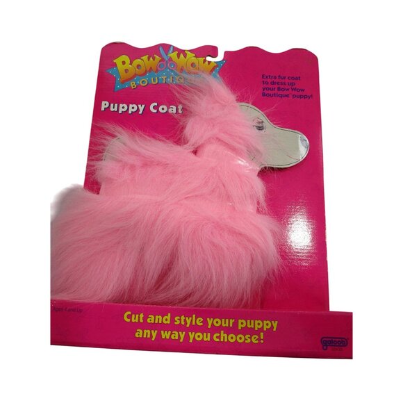 Bow Wow Boutique Puppy Coat Pink Fur Vintage Galoob 1991 New - Picture 1 of 7